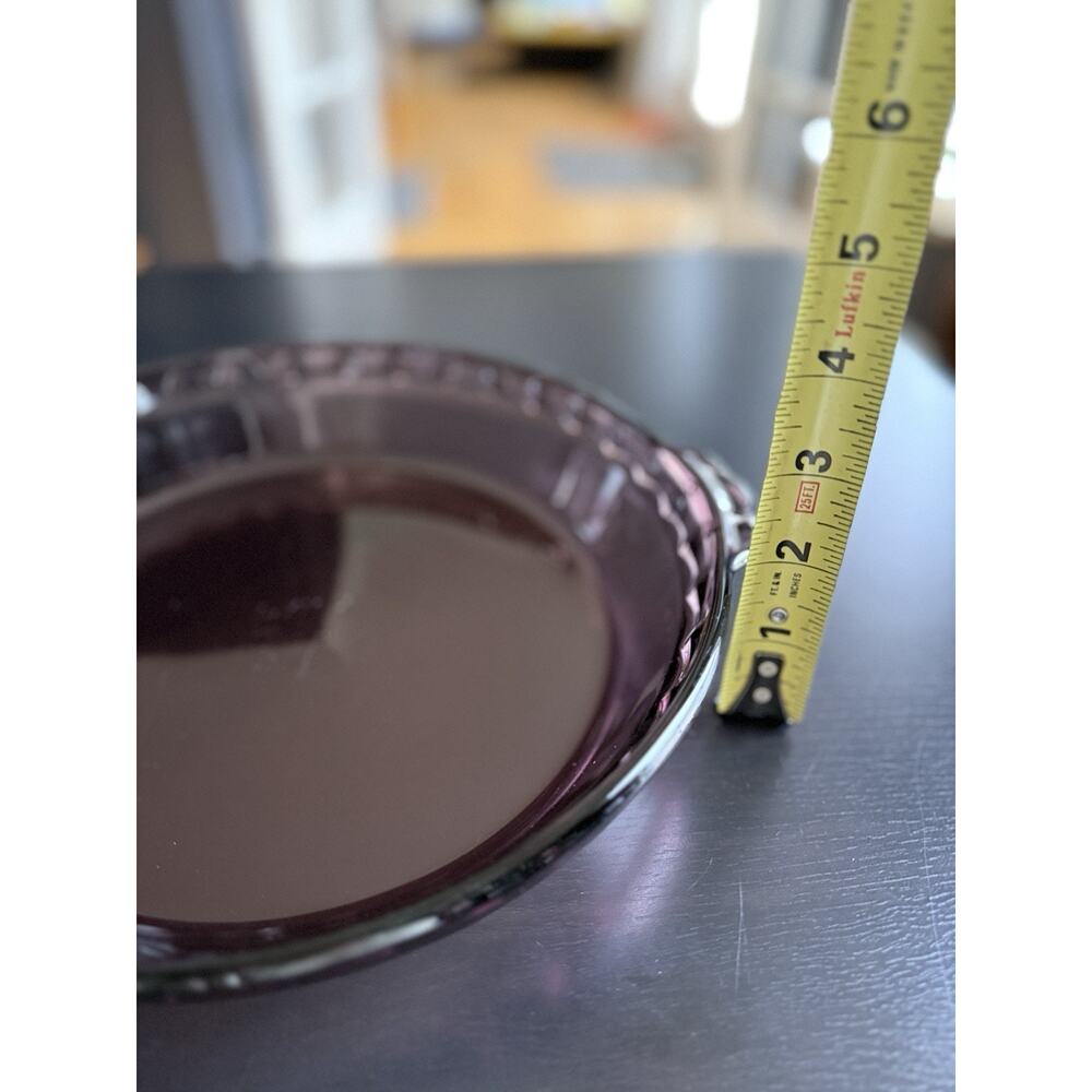Set Of 2 Vintage Pyrex Cranberry Deep Dish Pie Plate 9” Glass Baking Dish - Picture 3 of 7